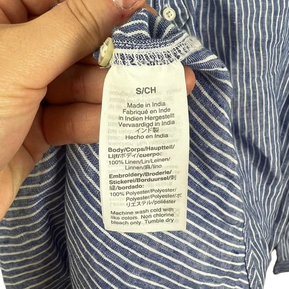 J. Crew • Embroidered V-neck Tunic in Stripe - Picture 5 of 10